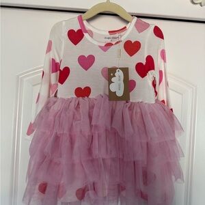 Angel Dear Toddler Pink Heart Tulle Dress